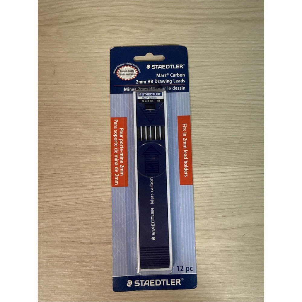 STAEDTLER MARS CARBON 2mm HB DRAWING LEADS 12-PACK 200HB-BK12